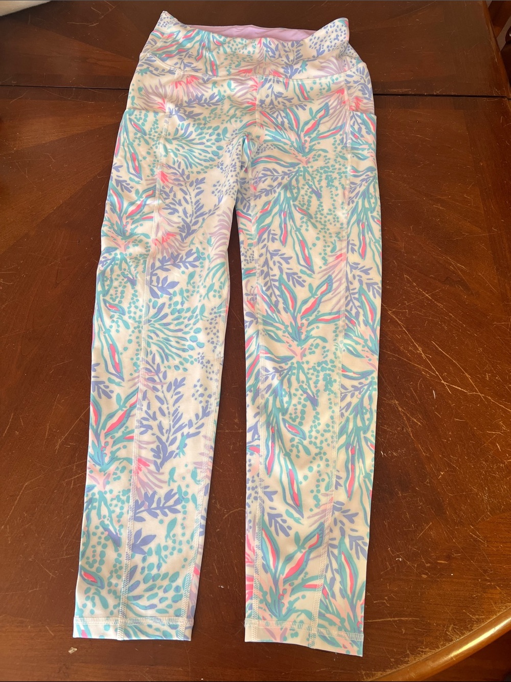 Lilly Pulitzer Pastel Seafoam & Lavender Floral Leggings luxletic